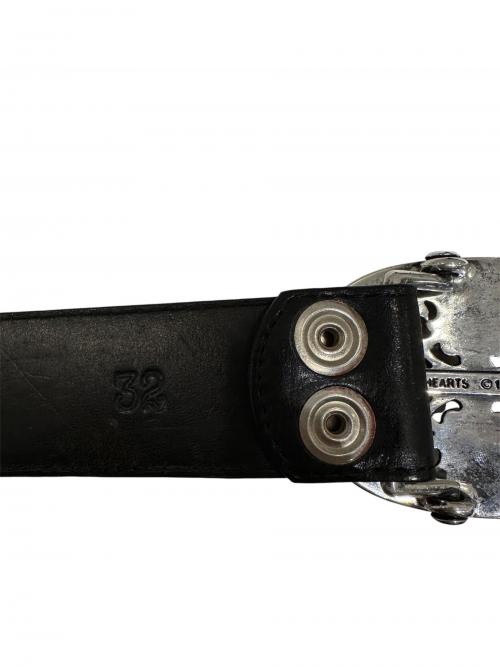 CHROME HEARTS（クロムハーツ）CHROME HEARTS (クロムハーツ) クラシックオーバルクロス ベルト ブラック サイズ:32の古着・服飾アイテム