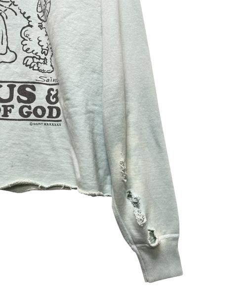 SAINT MICHAEL（セントマイケル）SAINT MICHAEL (セントマイケル) CRW N SWT / JESUS スカイブルー サイズ:XLの古着・服飾アイテム
