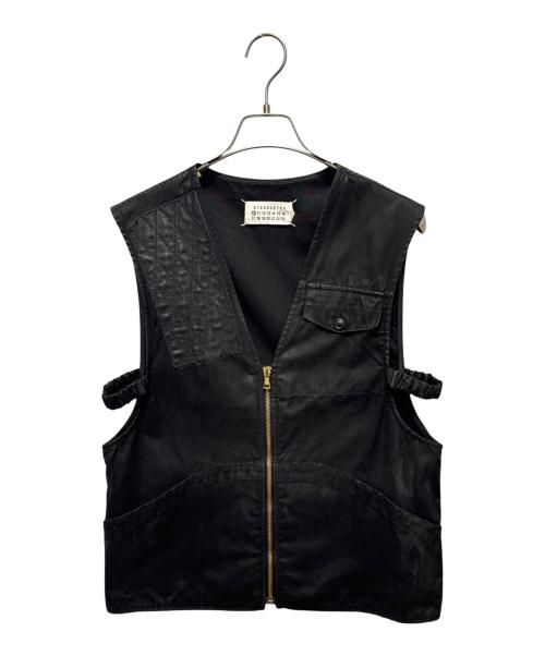 Maison Margiela（メゾンマルジェラ）Maison Margiela (メゾンマルジェラ) ワックスコーティング ハンティングベスト ブラック サイズ:46の古着・服飾アイテム