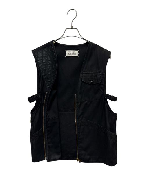 Maison Margiela（メゾンマルジェラ）Maison Margiela (メゾンマルジェラ) ワックスコーティング ハンティングベスト ブラック サイズ:46の古着・服飾アイテム