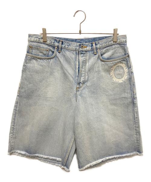 Dior（ディオール）Dior (ディオール) Medaillon（メダリオン）/ デニム フロントロゴ ショーツ スカイブルー サイズ:32の古着・服飾アイテム