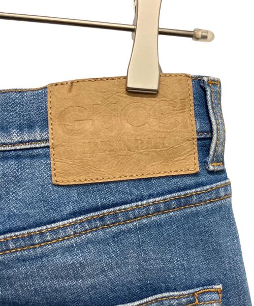 GUCCI（グッチ）GUCCI (グッチ) ウォッシュド デニムフレアパンツ ホースビット スカイブルー サイズ:28の古着・服飾アイテム