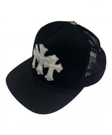 CHROME HEARTS（クロムハーツ）の古着「3セメタリークロストラッカー キャップ/キャップ/帽子」｜ブラック×ホワイト