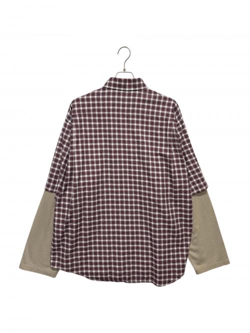 BALENCIAGA（バレンシアガ）BALENCIAGA (バレンシアガ) レイヤードチェックシャツ レッド サイズ:46の古着・服飾アイテム
