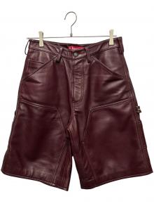 SUPREME（シュプリーム）の古着「Leather Double Knee Painter Short」｜バーガンディー
