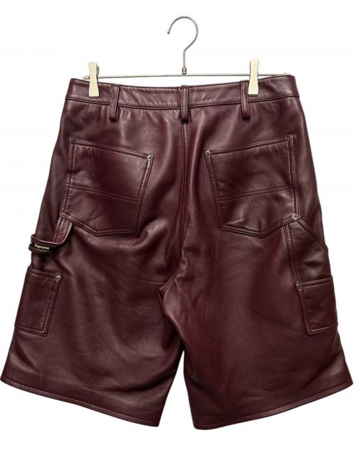 SUPREME（シュプリーム）SUPREME (シュプリーム) Leather Double Knee Painter Short バーガンディー サイズ:30の古着・服飾アイテム