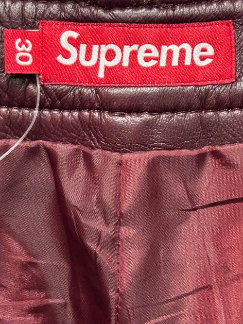 SUPREME（シュプリーム）SUPREME (シュプリーム) Leather Double Knee Painter Short バーガンディー サイズ:30の古着・服飾アイテム