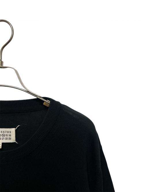 Maison Margiela（メゾンマルジェラ）Maison Margiela (メゾンマルジェラ) エルボーパッチ付きコットンニットセーター ブラック サイズ:Lの古着・服飾アイテム