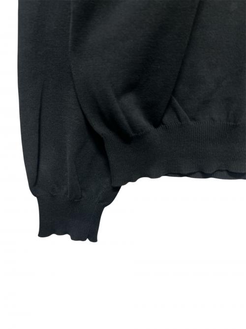 Maison Margiela（メゾンマルジェラ）Maison Margiela (メゾンマルジェラ) エルボーパッチ付きコットンニットセーター ブラック サイズ:Lの古着・服飾アイテム