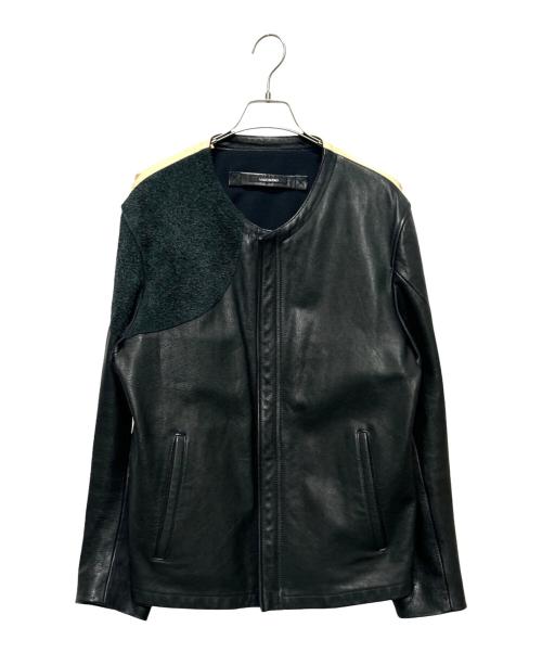 Maison Margiela（メゾンマルジェラ）Maison Margiela (メゾンマルジェラ) バイカラースウェード切替レザージャケット ブラック×アイボリー サイズ:48の古着・服飾アイテム