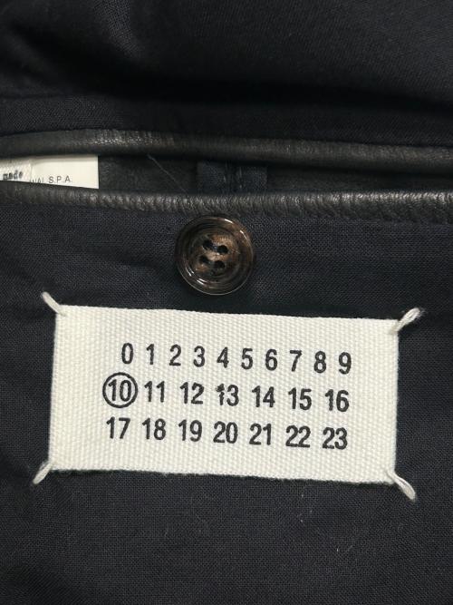 Maison Margiela（メゾンマルジェラ）Maison Margiela (メゾンマルジェラ) バイカラースウェード切替レザージャケット ブラック×アイボリー サイズ:48の古着・服飾アイテム