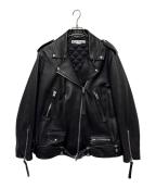 Acne studiosアクネ ストゥディオズ）の古着「レザーライダースジャケット」｜ブラック