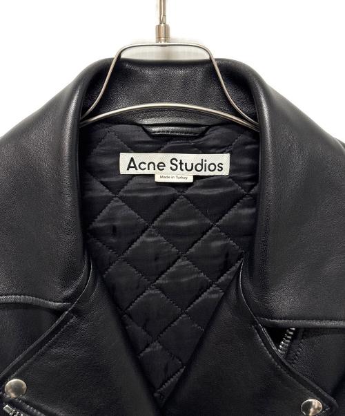 Acne studios（アクネ ストゥディオズ）Acne studios (アクネ ストゥディオズ) レザーライダースジャケット ブラック サイズ:38の古着・服飾アイテム