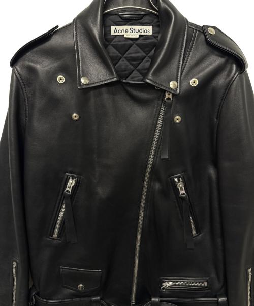 Acne studios（アクネ ストゥディオズ）Acne studios (アクネ ストゥディオズ) レザーライダースジャケット ブラック サイズ:38の古着・服飾アイテム