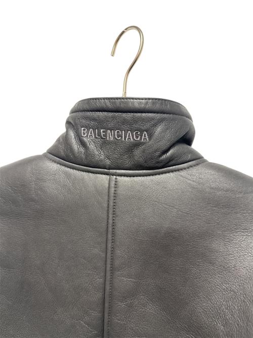 BALENCIAGA（バレンシアガ）BALENCIAGA (バレンシアガ) 25AW ラムレザージャケット チャコール サイズ:XSの古着・服飾アイテム