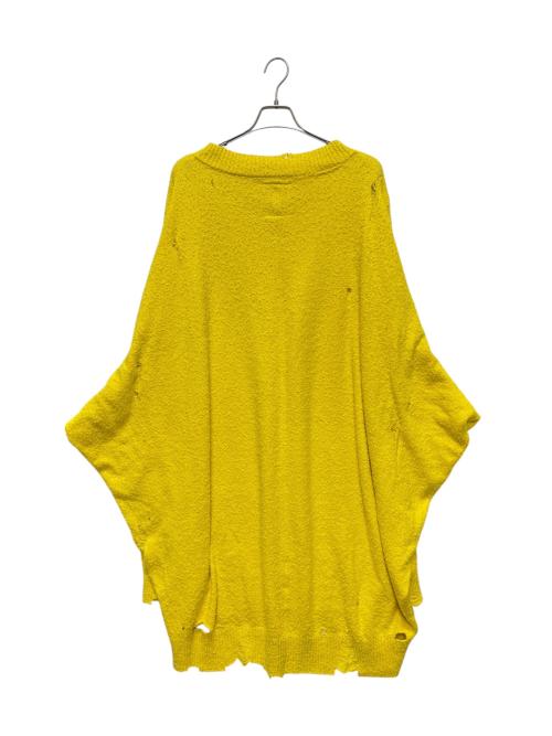 Maison MIHARA YASUHIRO（メゾン ミハラ ヤスヒロ）Maison MIHARA YASUHIRO (メゾン ミハラ ヤスヒロ) ダメージ加工 オーバーサイズニット イエロー サイズ:40の古着・服飾アイテム
