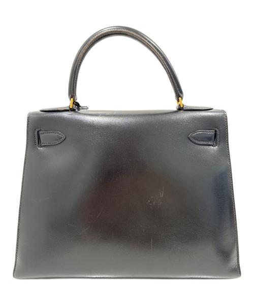 HERMES（エルメス）HERMES (エルメス) ケリー28/外縫い/ゴールド金具/ブラック/ボックスカーフ/〇U刻印 ブラック サイズ:28の古着・服飾アイテム