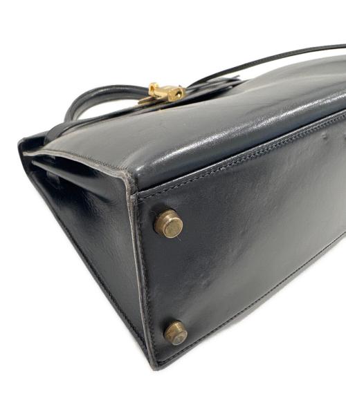 HERMES（エルメス）HERMES (エルメス) ケリー28/外縫い/ゴールド金具/ブラック/ボックスカーフ/〇U刻印 ブラック サイズ:28の古着・服飾アイテム