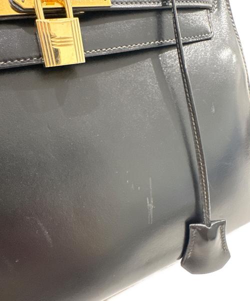 HERMES（エルメス）HERMES (エルメス) ケリー28/外縫い/ゴールド金具/ブラック/ボックスカーフ/〇U刻印 ブラック サイズ:28の古着・服飾アイテム