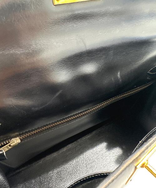 HERMES（エルメス）HERMES (エルメス) ケリー28/外縫い/ゴールド金具/ブラック/ボックスカーフ/〇U刻印 ブラック サイズ:28の古着・服飾アイテム