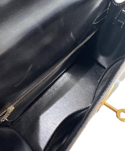 HERMES（エルメス）HERMES (エルメス) ケリー28/外縫い/ゴールド金具/ブラック/ボックスカーフ/〇U刻印 ブラック サイズ:28の古着・服飾アイテム
