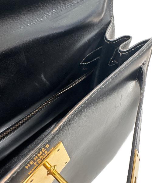 HERMES（エルメス）HERMES (エルメス) ケリー28/外縫い/ゴールド金具/ブラック/ボックスカーフ/〇U刻印 ブラック サイズ:28の古着・服飾アイテム