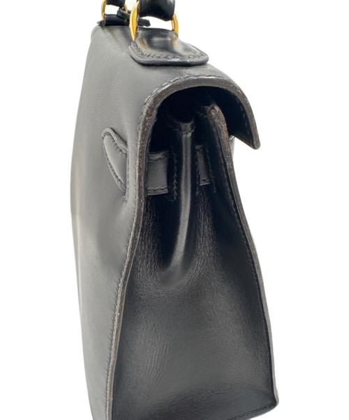 HERMES（エルメス）HERMES (エルメス) ケリー28/外縫い/ゴールド金具/ブラック/ボックスカーフ/〇U刻印 ブラック サイズ:28の古着・服飾アイテム