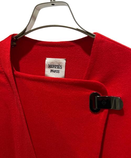 HERMES（エルメス）HERMES (エルメス) カシミヤラップコート レッド サイズ:42の古着・服飾アイテム