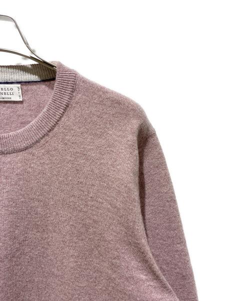 BRUNELLO CUCINELLI（ブルネロクチネリ）BRUNELLO CUCINELLI (ブルネロクチネリ) カシミヤクルーネックニット パープル サイズ:46の古着・服飾アイテム