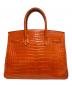 HERMES (エルメス) Birkin 30 Porosus バーキン30 ポロサスリセ/オレンジ系/マットシルバー金具/□E刻印2001年製 オレンジ系 サイズ:30：3000000円