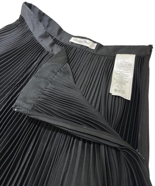 Christian Dior（クリスチャン ディオール）Christian Dior (クリスチャン ディオール) テクニカルシルクツイル プリーツ ミディスカート ブラック サイズ:38の古着・服飾アイテム