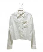 VERSACEヴェルサーチェ）の古着「バロッコジャガードクロップシャツ」｜ホワイト