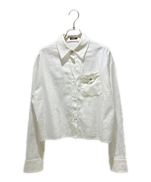 VERSACE（ヴェルサーチェ）VERSACE (ヴェルサーチェ) バロッコジャガードクロップシャツ ホワイト サイズ:40の古着・服飾アイテム