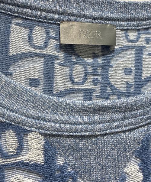 Christian Dior（クリスチャン ディオール）Christian Dior (クリスチャン ディオール) オブリークパイルTシャツ ブルー サイズ:Lの古着・服飾アイテム