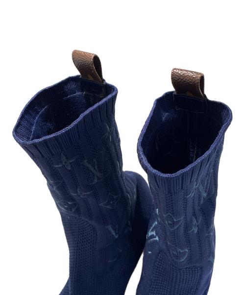LOUIS VUITTON（ルイ ヴィトン）LOUIS VUITTON (ルイ ヴィトン) ソックスヒールブーツ ネイビー サイズ:36.5の古着・服飾アイテム