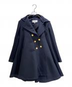 LOEWEロエベ）の古着「ダブルブレストセーラーカラーフリルコート」｜ネイビー