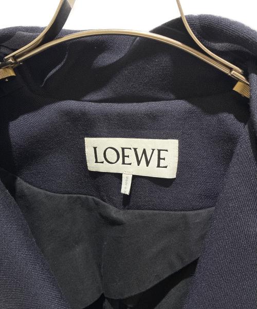 LOEWE（ロエベ）LOEWE (ロエベ) ダブルブレストセーラーカラーフリルコート ネイビー サイズ:36の古着・服飾アイテム