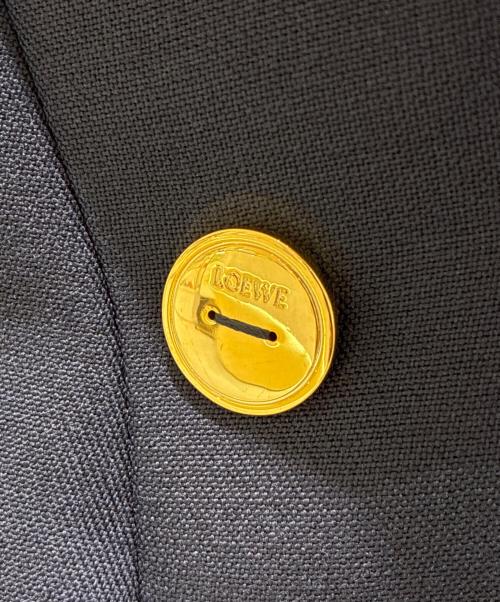 LOEWE（ロエベ）LOEWE (ロエベ) ダブルブレストセーラーカラーフリルコート ネイビー サイズ:36の古着・服飾アイテム