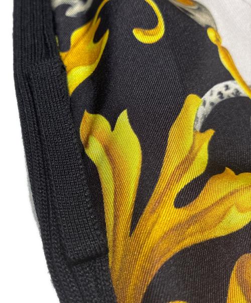 VERSACE（ヴェルサーチェ）VERSACE (ヴェルサーチェ) ニットシャツワンピース ブラック×イエロー サイズ:38の古着・服飾アイテム