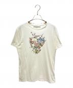 Christian Diorクリスチャン ディオール）の古着「Le Coeur En Fleurs フラワー プリントカットソー」｜ホワイト