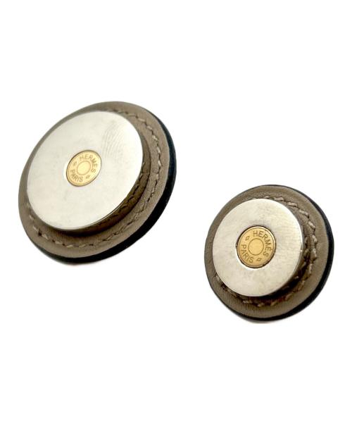 HERMES（エルメス）HERMES (エルメス) Cavalier Earrings カヴァルリ ピアス エトゥープ×シルバーの古着・服飾アイテム