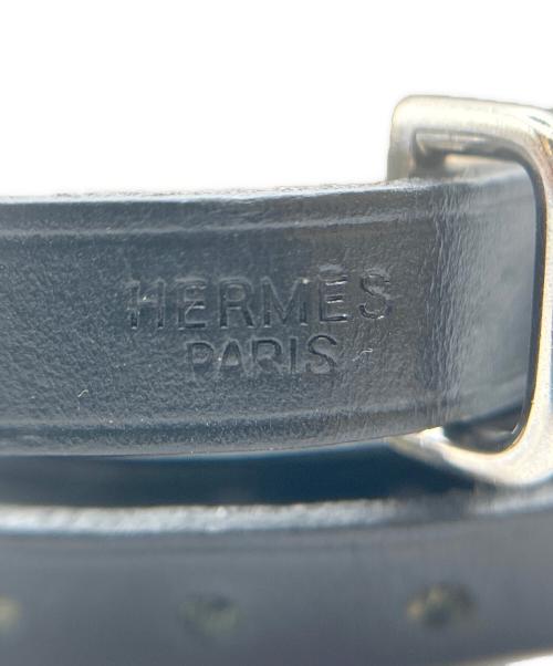 HERMES（エルメス）HERMES (エルメス) API 2 Triple Wrap Leather Bracelet アピ2 3連レザーブレスレット ブラックの古着・服飾アイテム