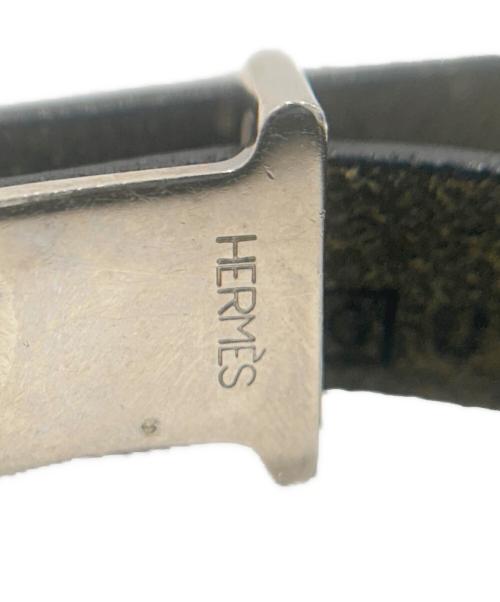 HERMES（エルメス）HERMES (エルメス) API 2 Triple Wrap Leather Bracelet アピ2 3連レザーブレスレット ブラックの古着・服飾アイテム