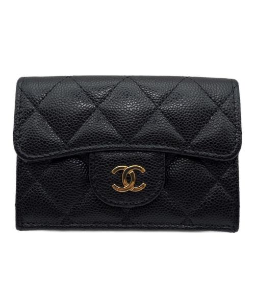 CHANEL（シャネル）CHANEL (シャネル) キャビアスキン マトラッセ ウォレット ブラック サイズ:-の古着・服飾アイテム