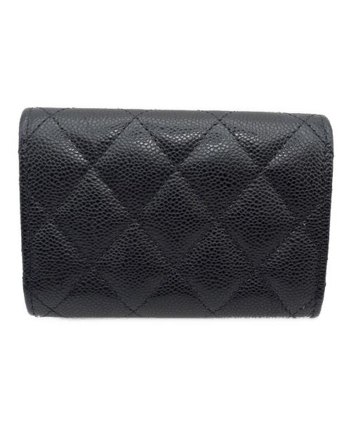 CHANEL（シャネル）CHANEL (シャネル) キャビアスキン マトラッセ ウォレット ブラック サイズ:-の古着・服飾アイテム