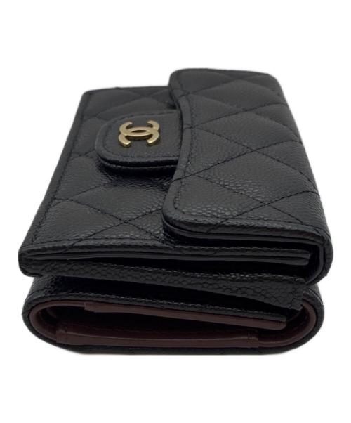 CHANEL（シャネル）CHANEL (シャネル) キャビアスキン マトラッセ ウォレット ブラック サイズ:-の古着・服飾アイテム