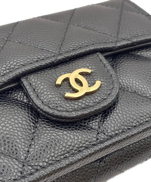 CHANEL（シャネル）CHANEL (シャネル) キャビアスキン マトラッセ ウォレット ブラック サイズ:-の古着・服飾アイテム