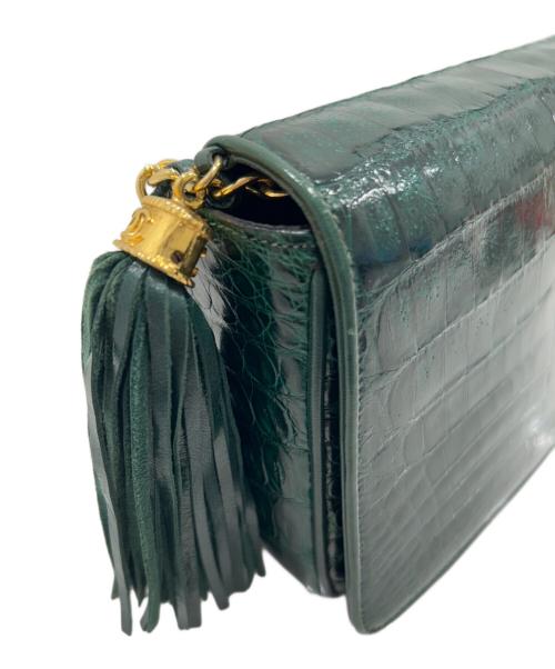 CHANEL（シャネル）CHANEL (シャネル) クロコダイル チェーンショルダーバッグ グリーン サイズ:-の古着・服飾アイテム