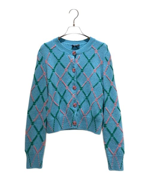 CHANEL（シャネル）CHANEL (シャネル) ココアーガイルニットカーディガン ブルー サイズ:36の古着・服飾アイテム