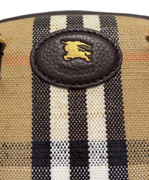 BURBERRY（バーバリー）BURBERRY (バーバリー) ミニハイランドボウリングバッグ ブラウン×ベージュの古着・服飾アイテム